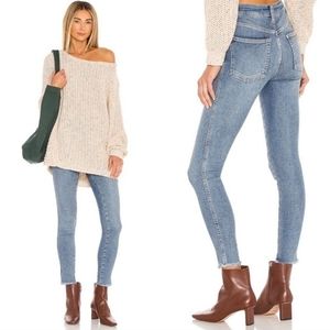 Free People Raw Hem High-Rise Skinny Jeans Sierra Blue Size 28 NWT!